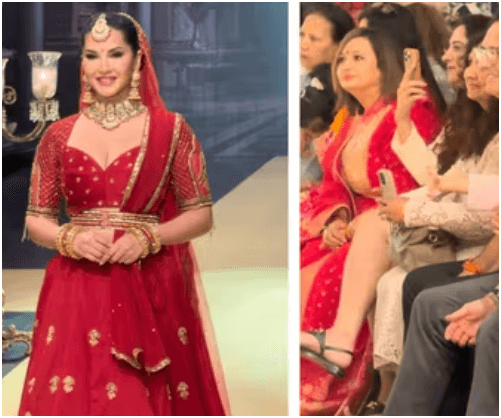 Sunny Leone Dazzles as a Bride on the Ramp, but Her Kids Steal the Spotlight with Adorable Cheers